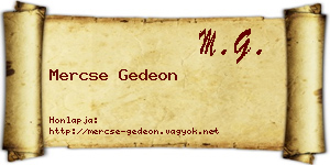 Mercse Gedeon névjegykártya
